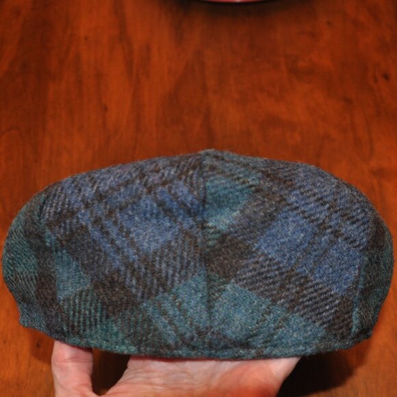 Glen Appin of Scotland Harris Tweed Wool Country Flat Cap Black Watch XL - Picture 3 of 5
